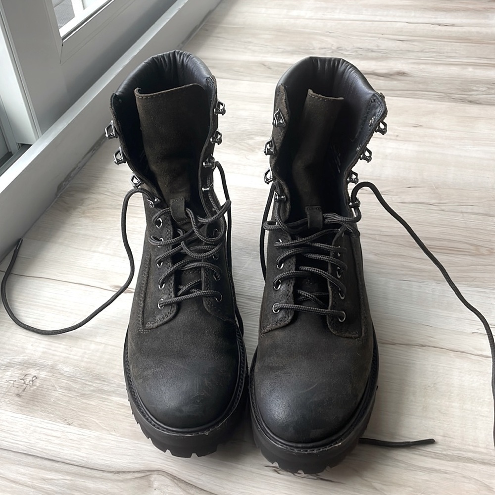 Brown combat boots men